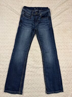 BKE Men's Dark Blue Bootcut Jeans